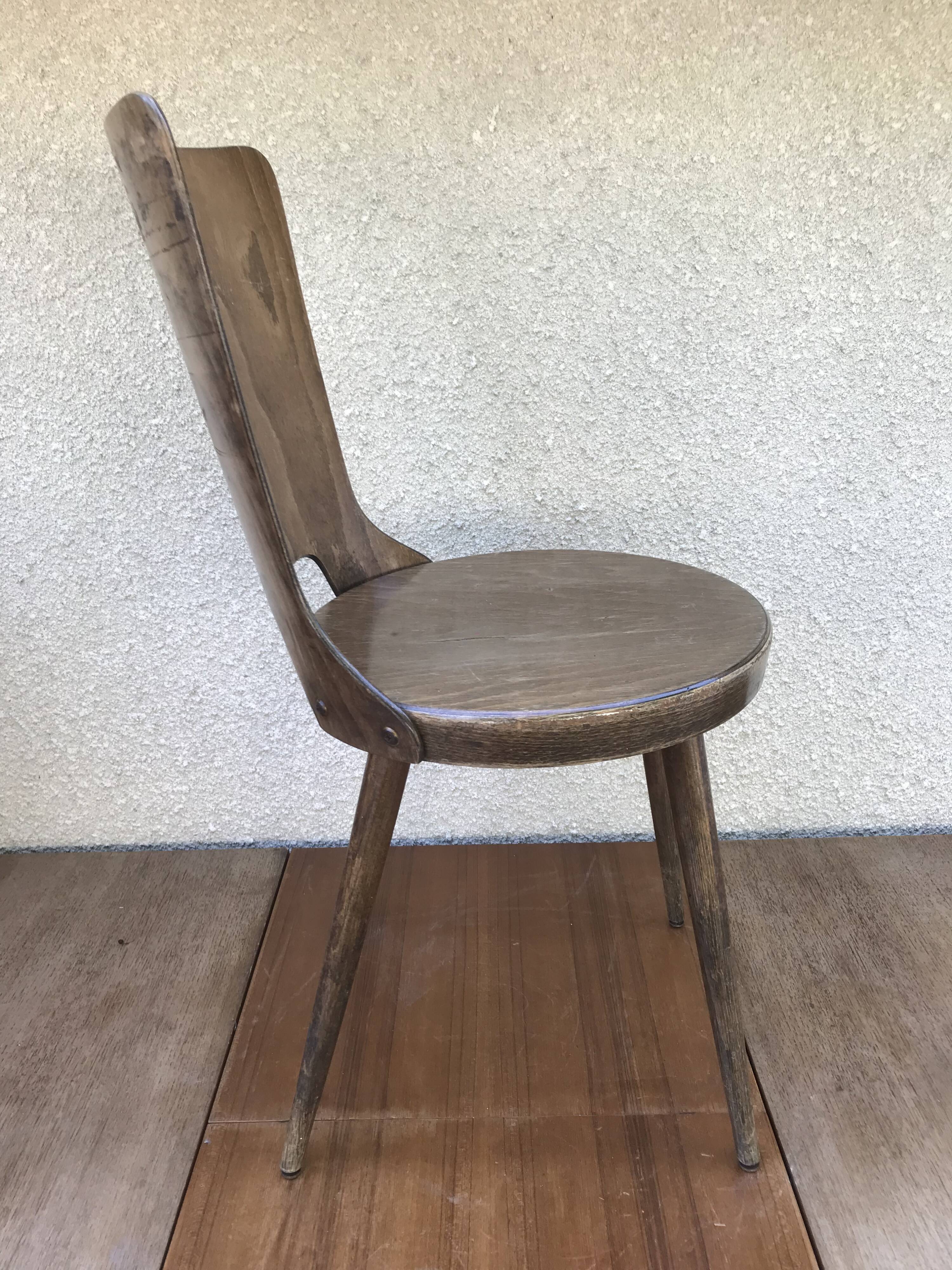 Former baumann model dove chair in wooden feet compass vintage