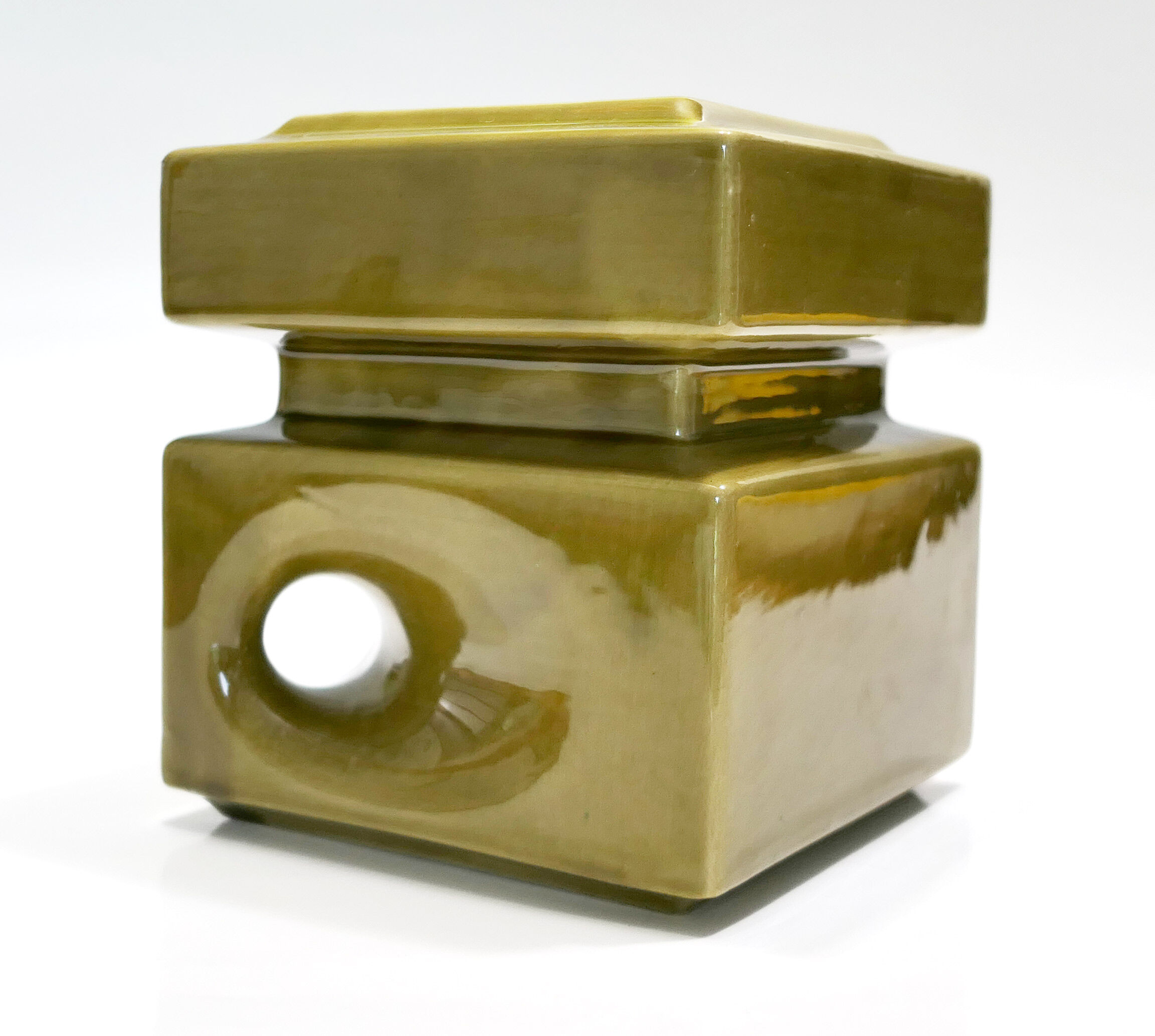 Modernist ceramics 1960s olive green