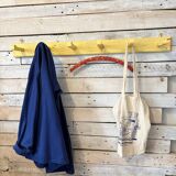 Antique lemon yellow coat hook