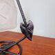 Art Deco night light in wrought iron and satin glass signed Degué