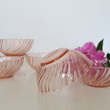 Rosaline pink glass bowls, arcoroc, lot of 6, vintage french, vintage