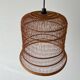 Unique Danish hanging lamp in the shape of a wooden cage, 1960s, Denmark.