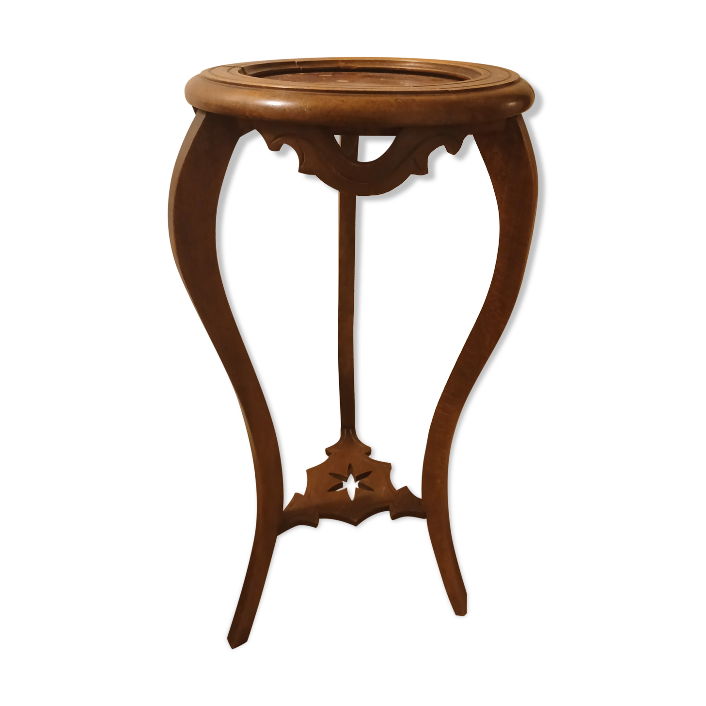 Guéridon ancien en bois et marbre