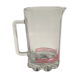 Vintage Italian orangeade pitcher made of red striped glass