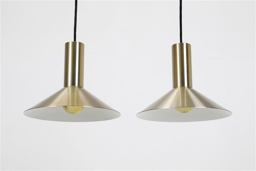 Set of 2 Fog & Mørup / Hans Due “Formel 1” pendant lamps / Mid-century Danish modern design / 1970s