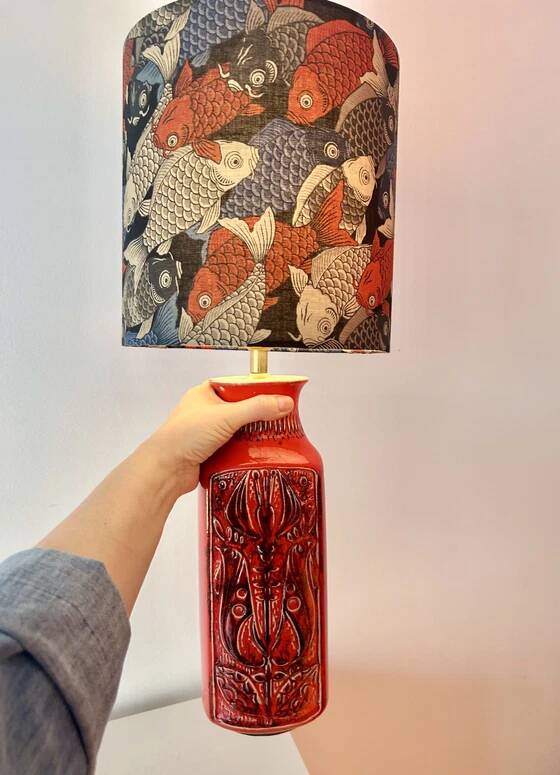Table lamp from the 1960s, Bay vase - Bodo Mans