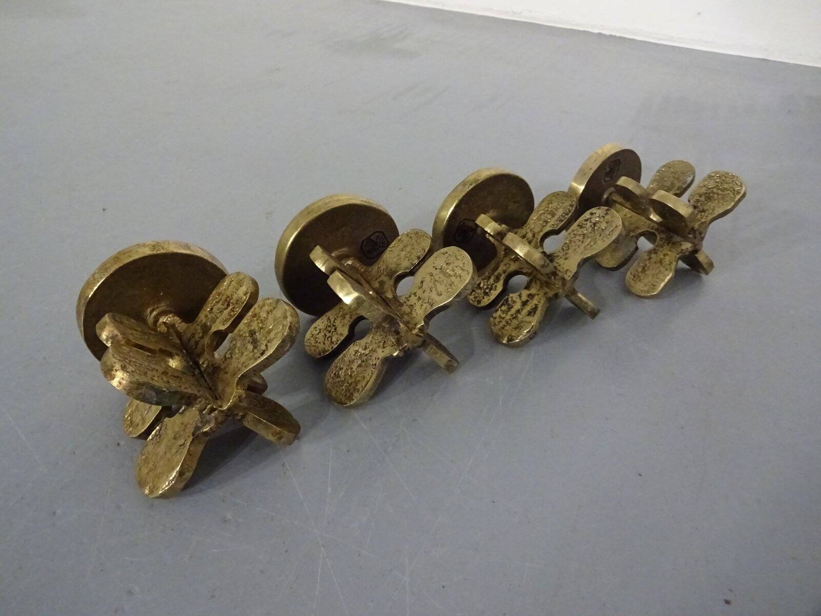 Italian Brutalist Candle Holders by Giuseppe Gallo for Gallo, 1960s, Set of 2