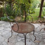 Salon de jardin en fer forgé ancien