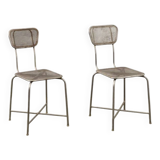 Vintage perforated metal chairs
