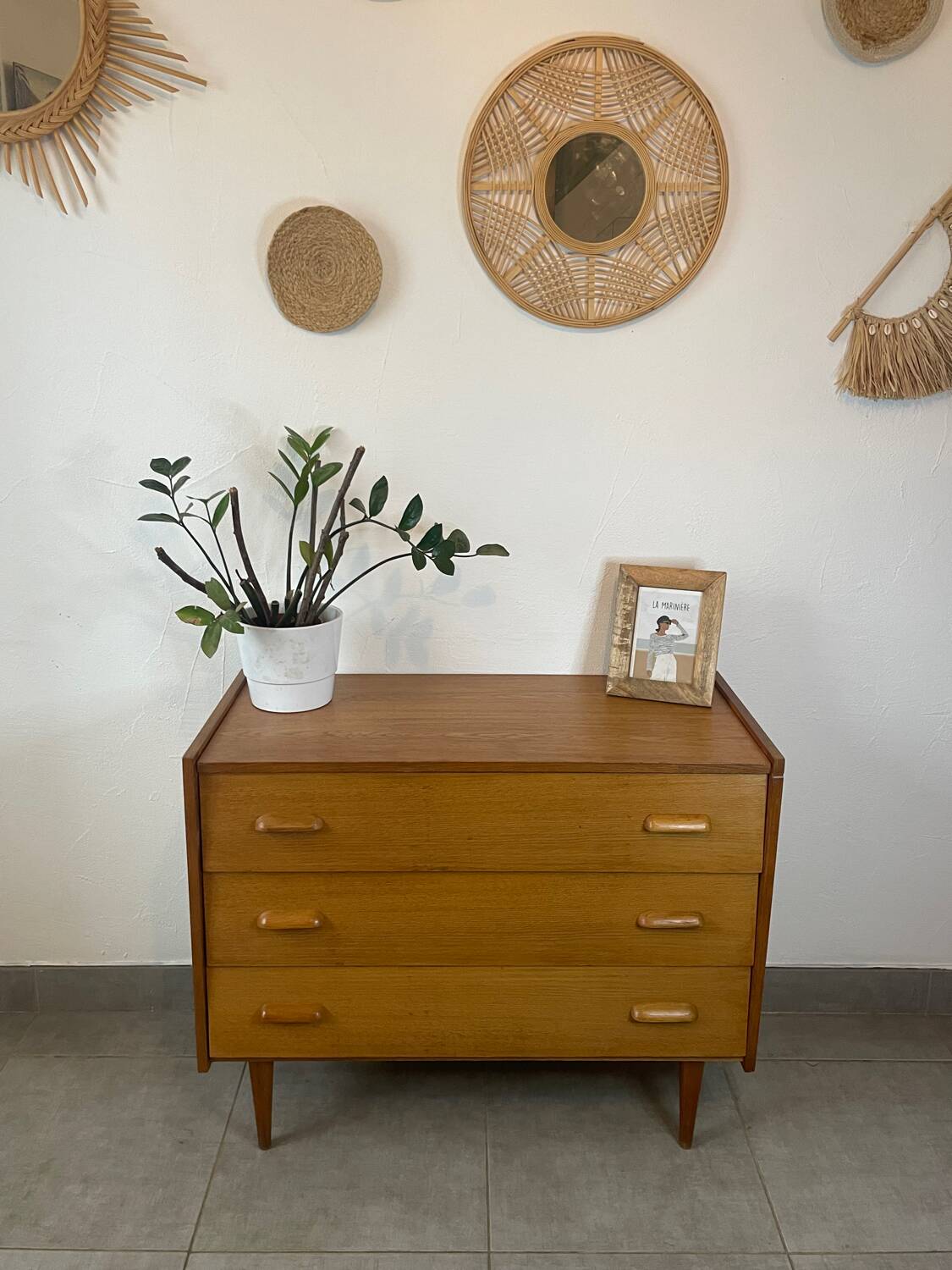 Commode en teck, années 60
