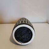 Vintage black and white ceramic vase