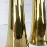 Pair of Scandinavian brass candle holders Jens Harald Quistgaard Dansk Design Denmark 1960-70
