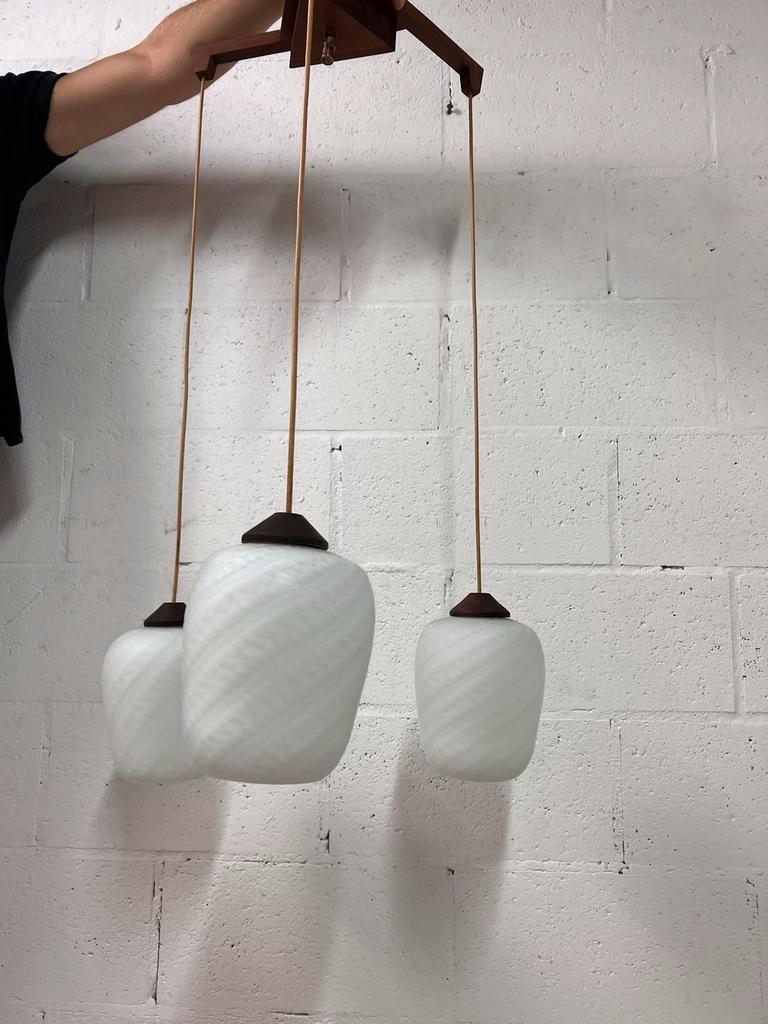 Vintage ceiling lamp with wood accent