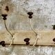 Antique wall coat rack 120 cm French