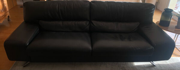 Canapé roche bobois 3 places - accoudoirs larges/cuir (l. 240 x h. 82