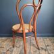 Antique Hoffman caned bistro chair, Art Deco and stool