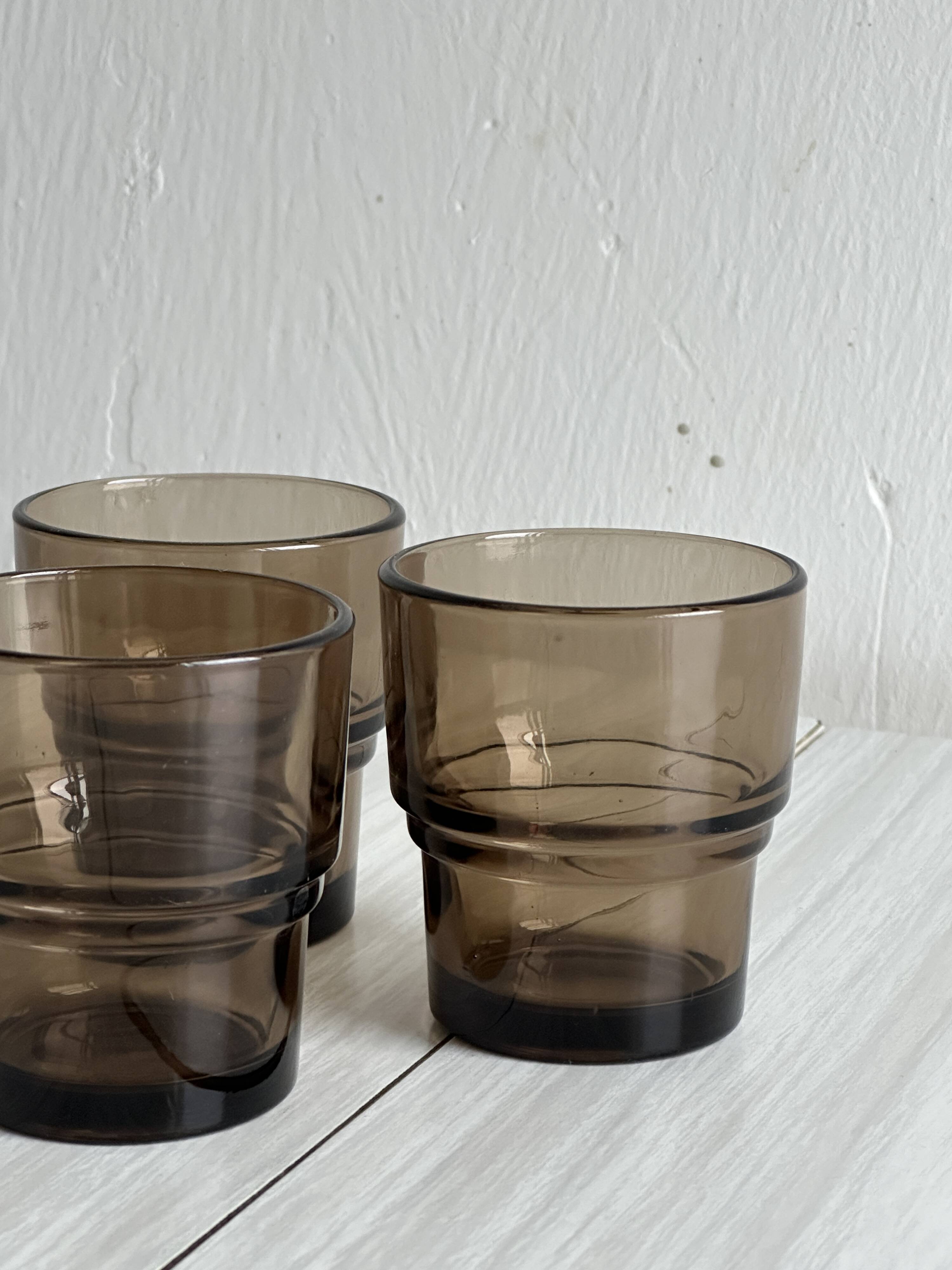 4 thick glass smoked glasses