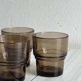 4 thick glass smoked glasses