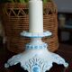 White and blue ceramic chandelier from the 20th century, France, 1960s.