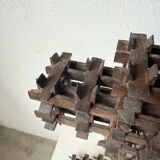 Crucifix sculpture Tramp Art 1900