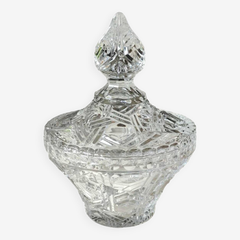 Élégante Bonbonnière en cristal, au design géométrique, stylée Boho-Chic