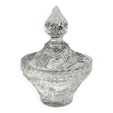 Élégante Bonbonnière en cristal, au design géométrique, stylée Boho-Chic