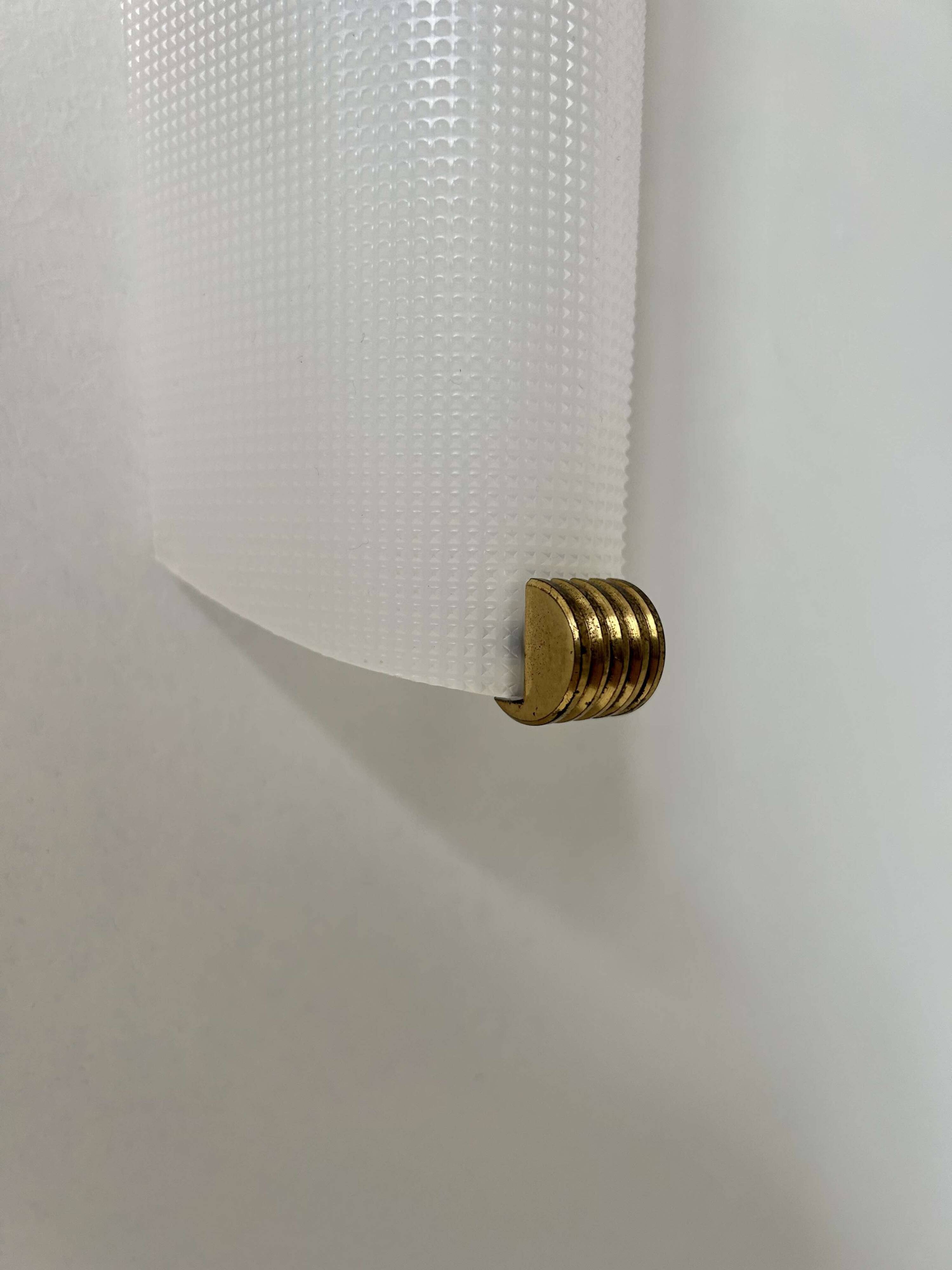 Pair of vintage brass and perspex wall lights, France 1960