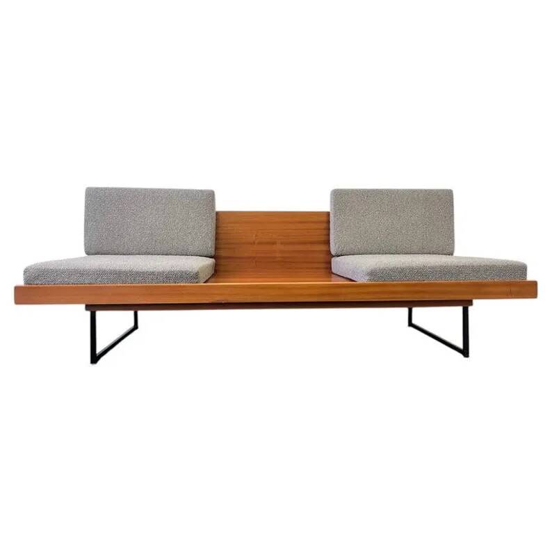Mid century 2 seater Design Sofa/daybed in mahogany - 1970 / Czechoslovakia