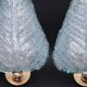 Set of 2 Wall Light Blu colour Murano Glass Leave by Barovier e Toso, 1950s