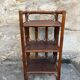 Dark brown bamboo shelf on legs