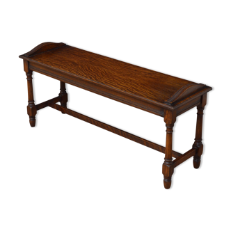 Early XXth Century Solid Oak Hall Bench