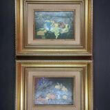 Paire de Nature morte, huile sur toile