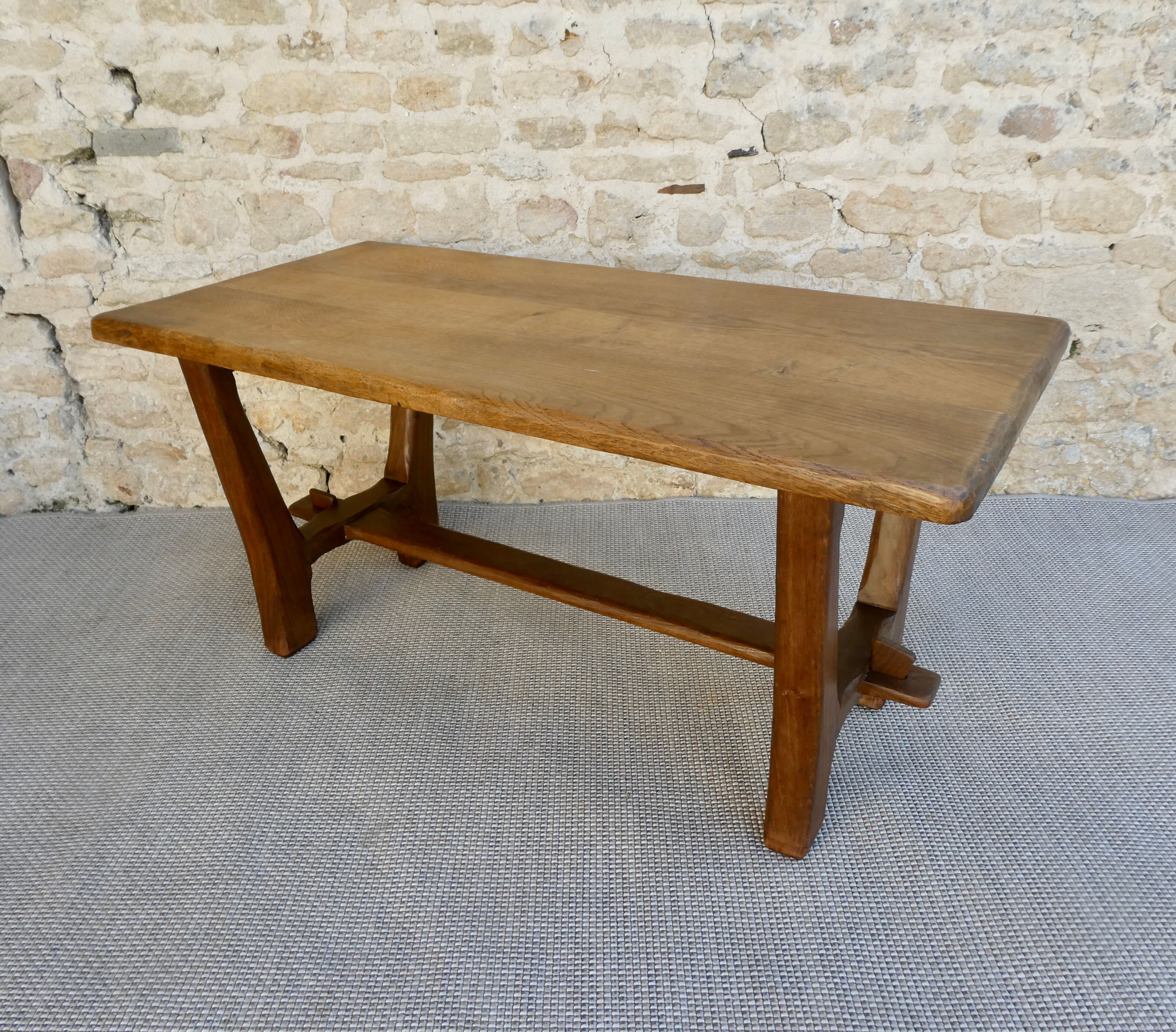 Solid wood coffee table, brutalist