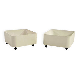 Pair of planters on casters by Anna Castelli for Kartell, 1970