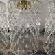 Set of three chiseled glass pendant lights of Scandinavian origin