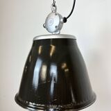 Industrial black enamel factory pendant lamp, 1960s