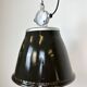 Suspension industrielle en émail noir, 1960s