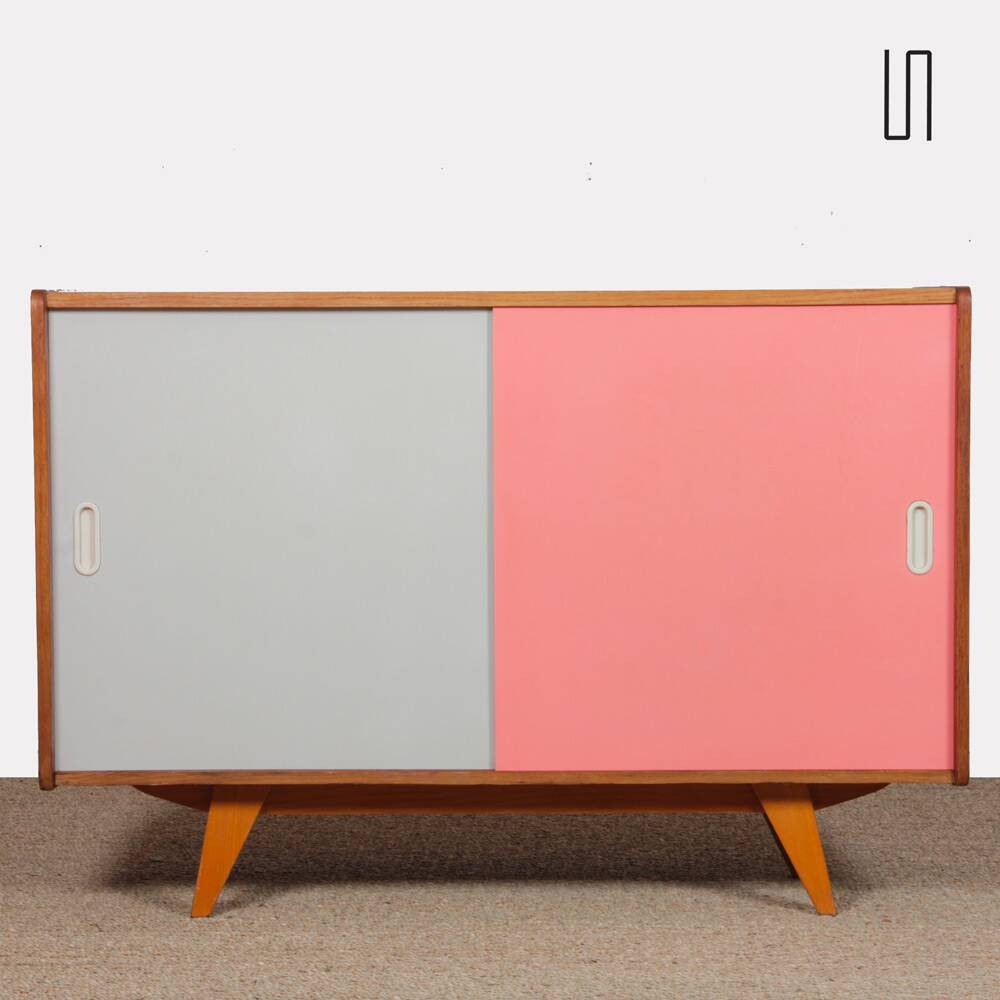 Pink and white chest of drawers by Jiri Jiroutek, model U-452 circa 1960