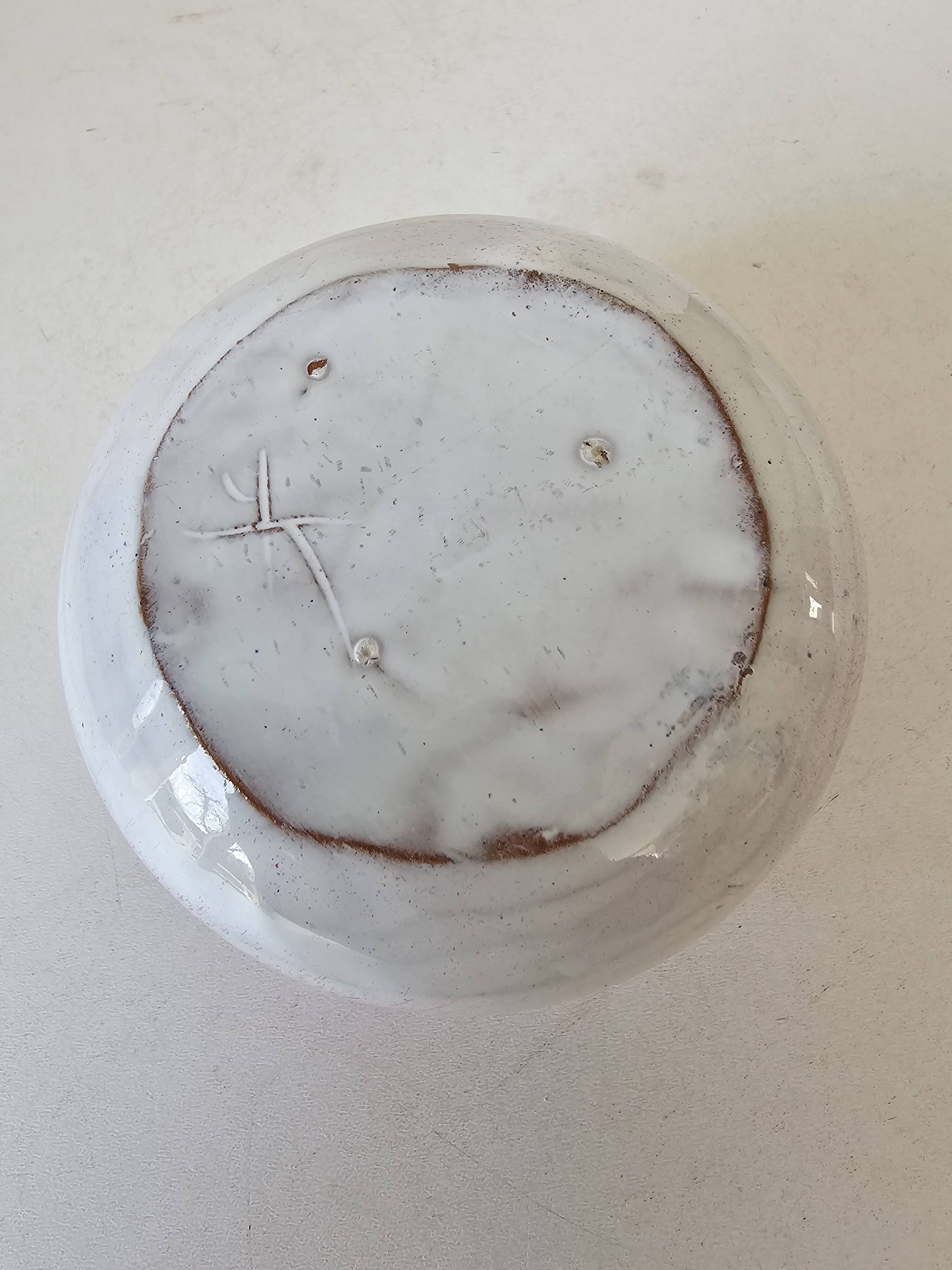 Ceramic vase flower holder Signed pictogram to be identified