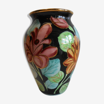 Vase polychrome Vallauris jtf floral 50