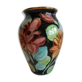 Vase polychrome Vallauris jtf floral 50
