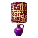 Expressive table lamp in Plum Black made from a vintage design vase by WGP.