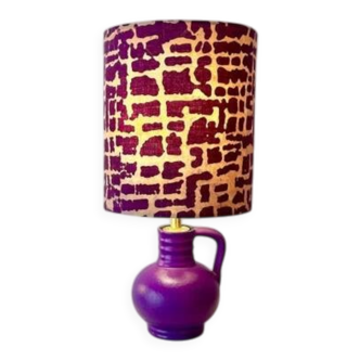 Expressive table lamp in Plum Black made from a vintage design vase by WGP.