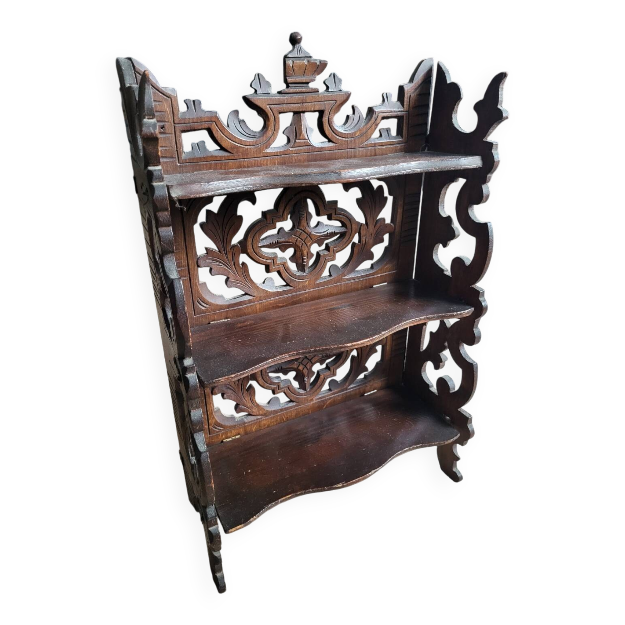 Small carved wooden shelf