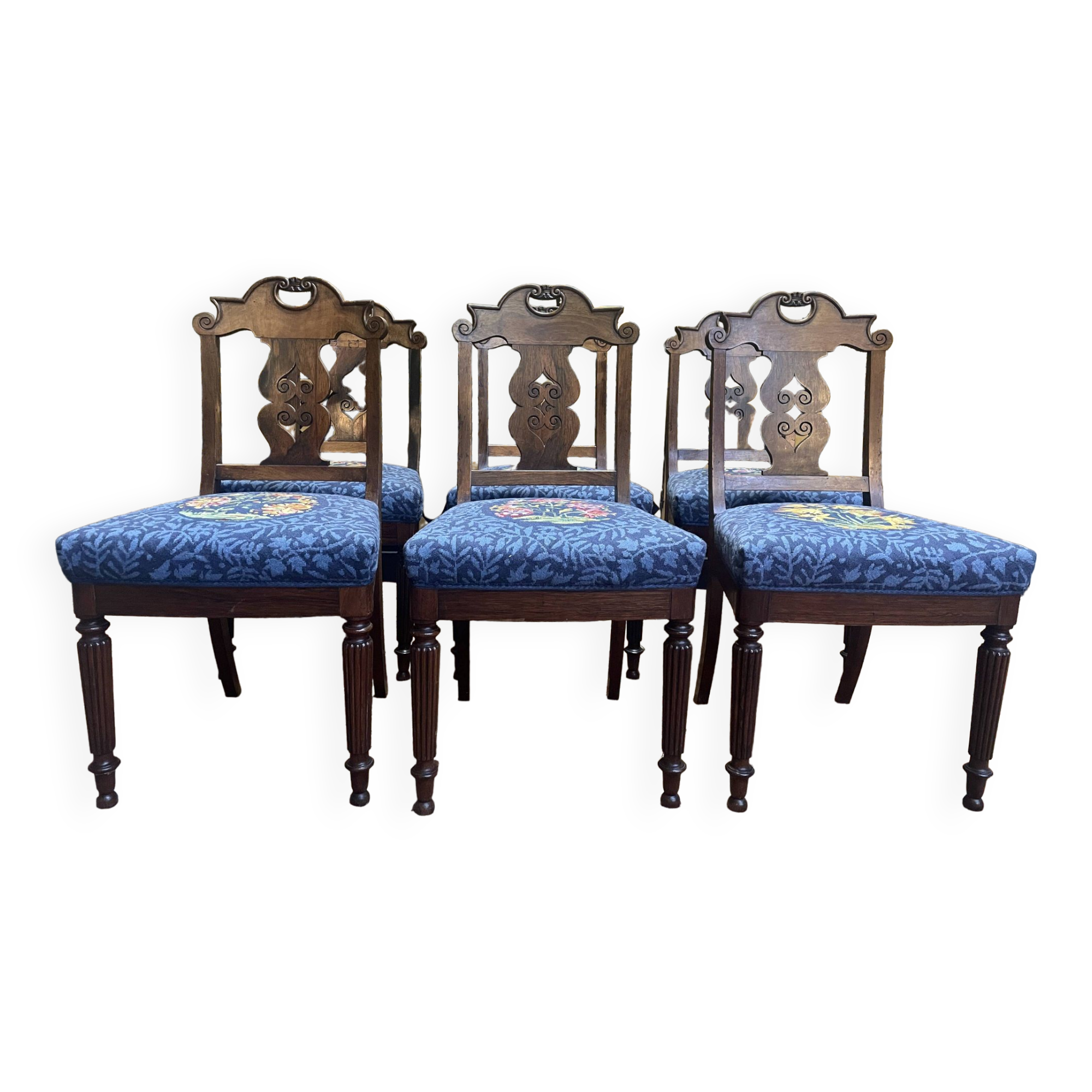 Set of 6 English chairs - Victorian
