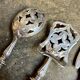 4 silver bonbon spoons engraved "HS"