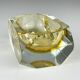 Original yellow Murano glass ashtray by Bucella Cristalli Murano, 1970s.