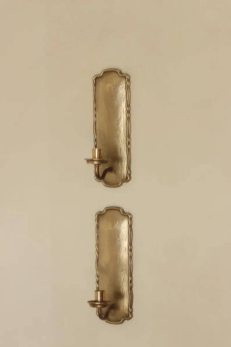 Pair of Swedish Mid-Century Brass Wall Sconces by Scandia