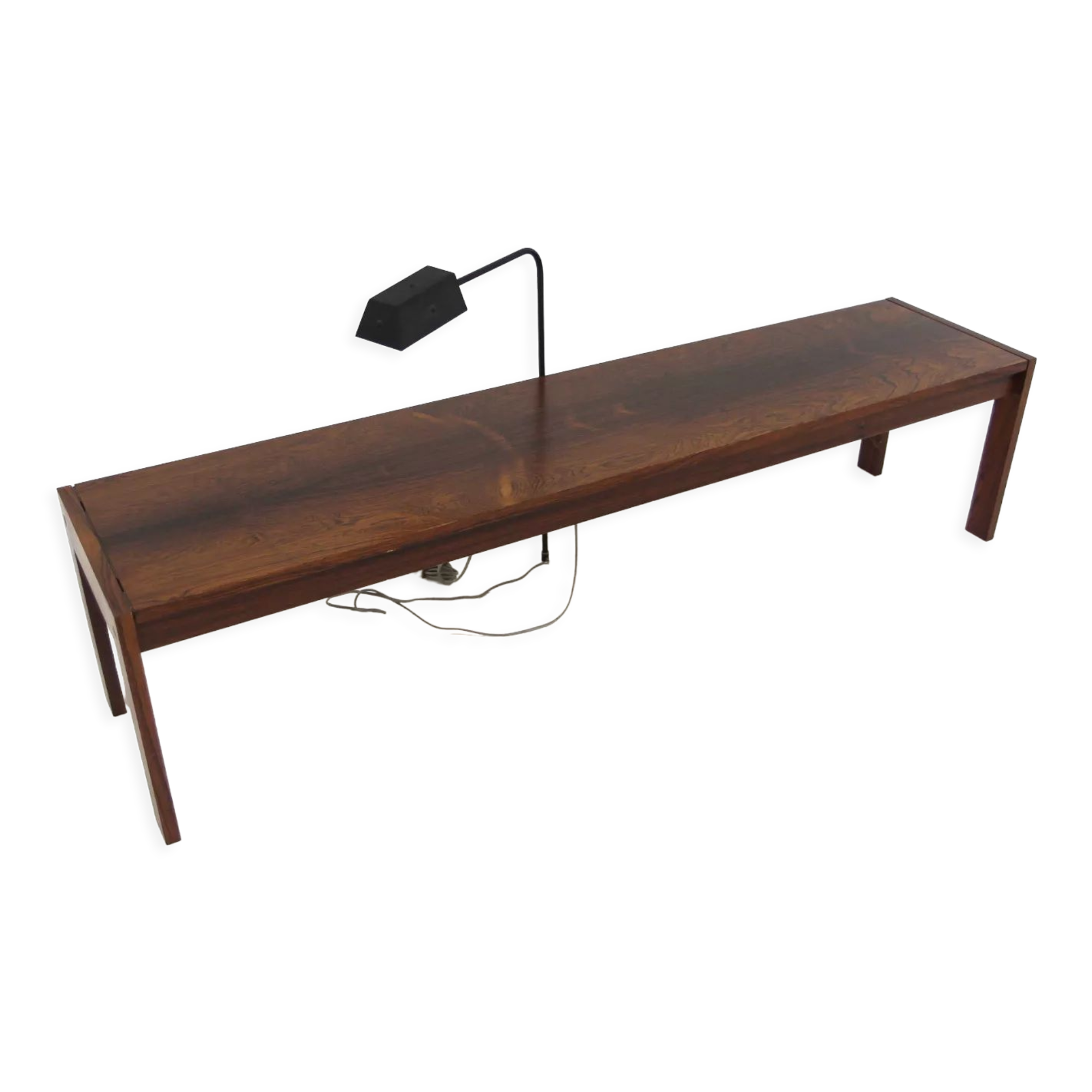 Minimalist rosewood bench, Sweden, 1960