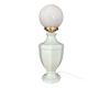 Vintage table lamp in blue ceramic and white opaline.